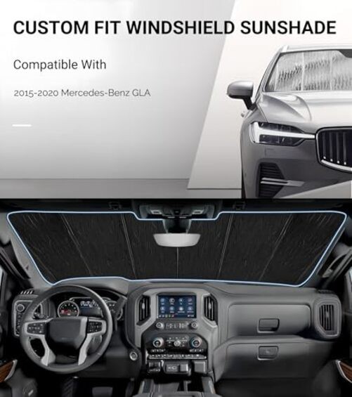 Windshield Sun Shade for Mercedes-Benz GLA 2015-2020 2015-2020 GLA Silver