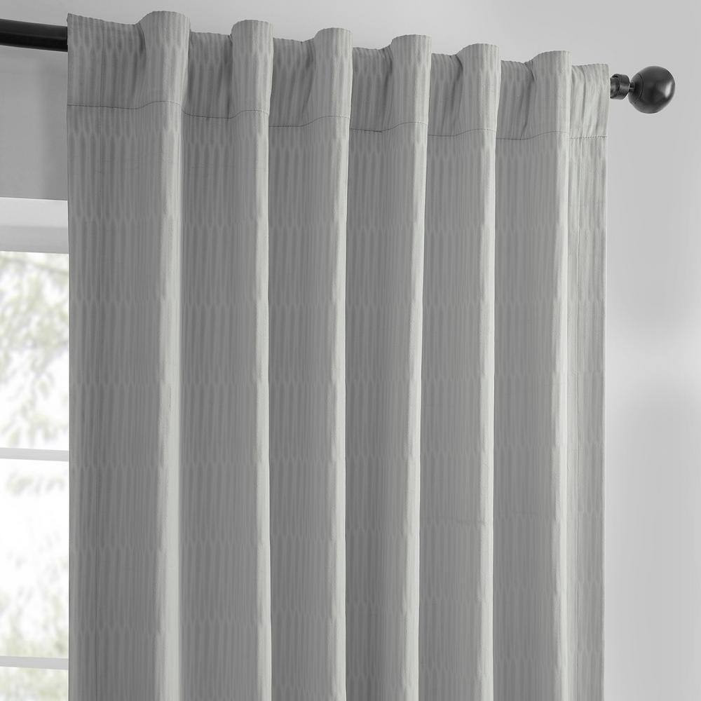 Silver Gray Lounge Embossed Velvet Curtains 50 In. W X 108 In. L Rod Pocket Room