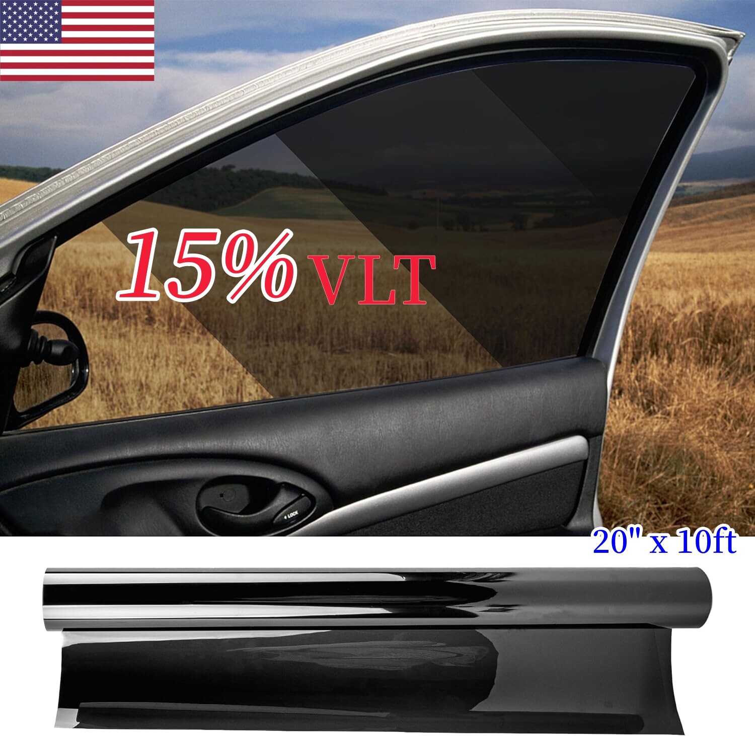 20″x10ft Uncut Roll Window Tint Film 5% 15% 25% 35% VLT Car Home Office Glass
