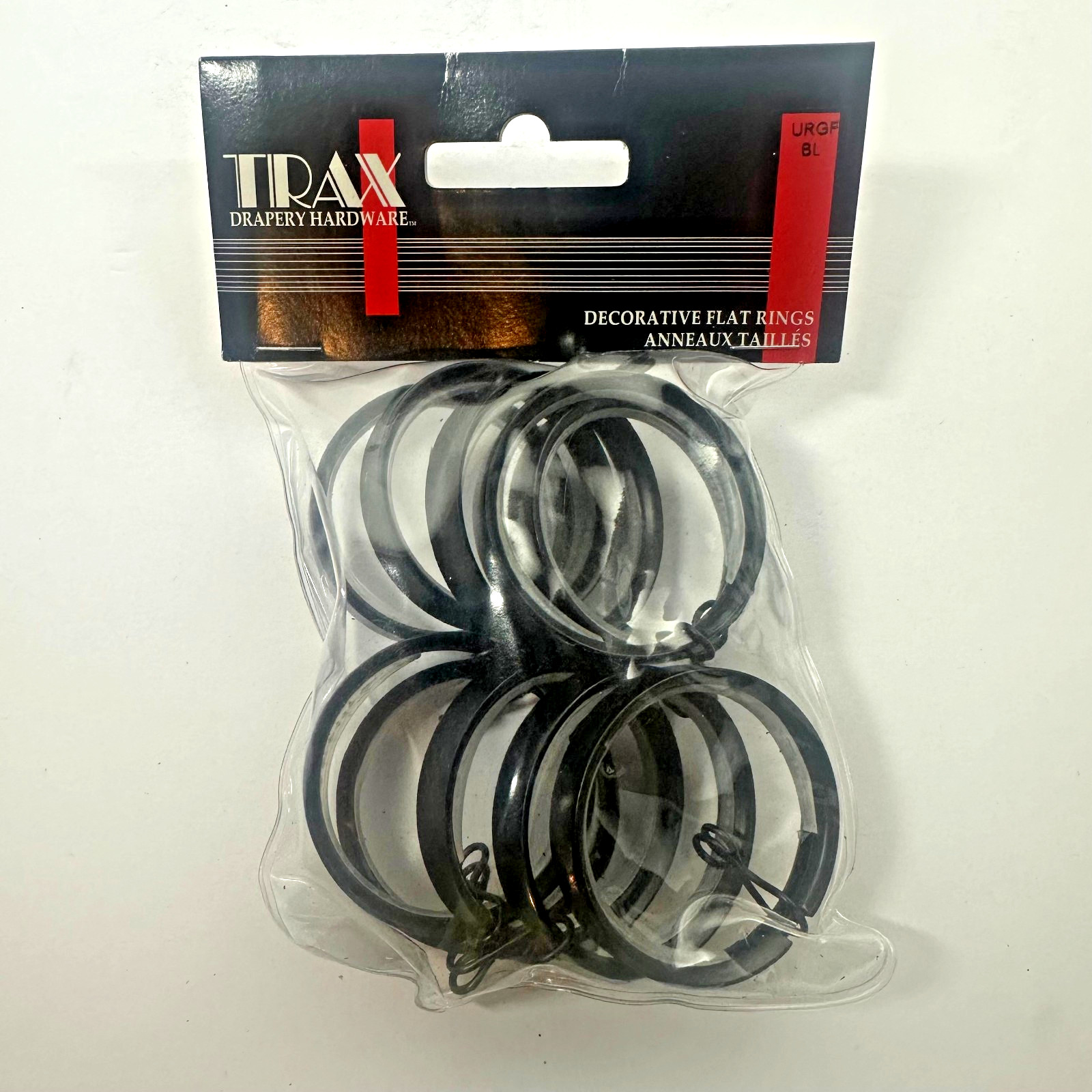 Trax Drapery Black Flat Decorative Rings For 1-1/8″ Drapery Rod 1O/PK URGF BLACK