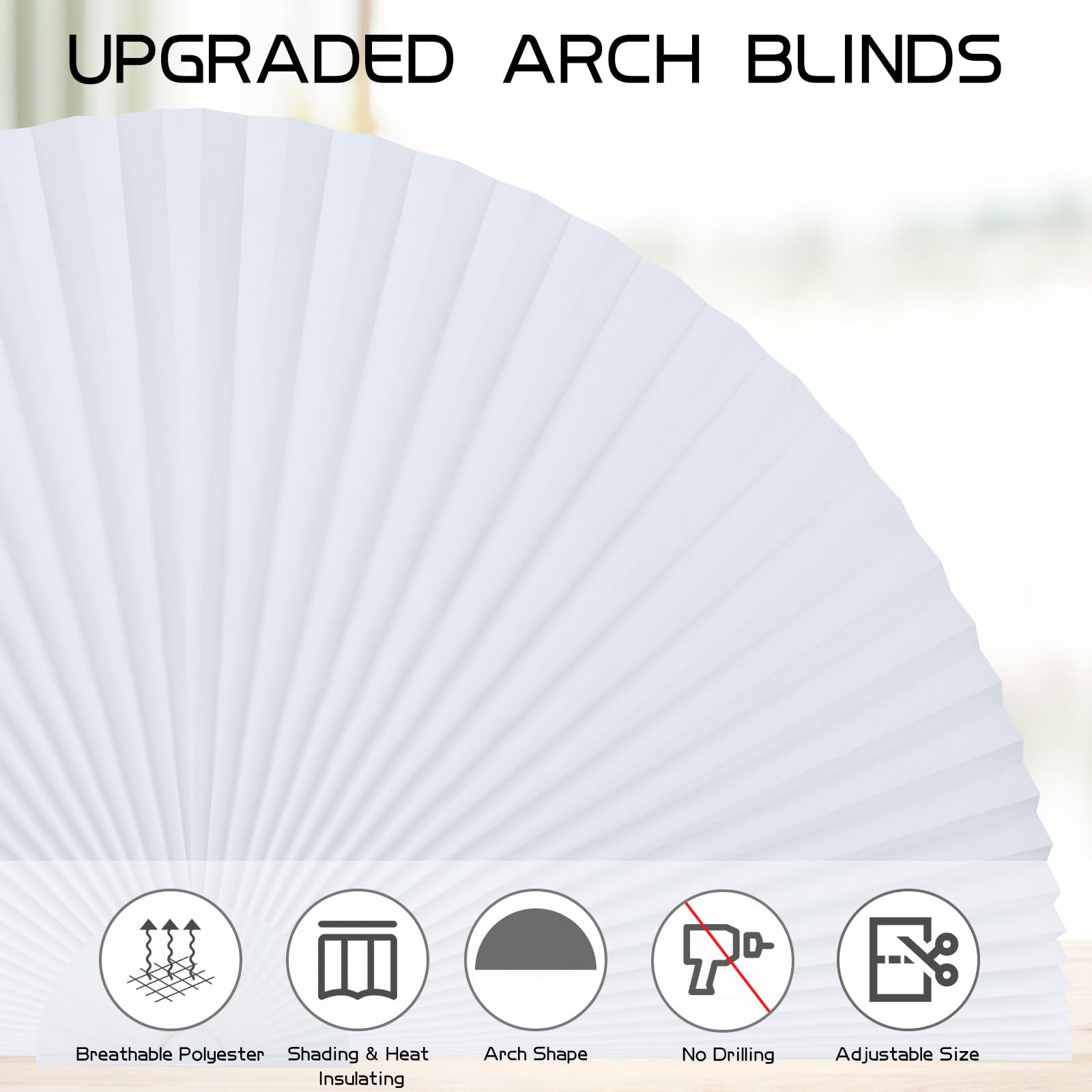Arch Window Shade Radius 18 inch Half Circle Arched Non-Woven Stick on Cut to…