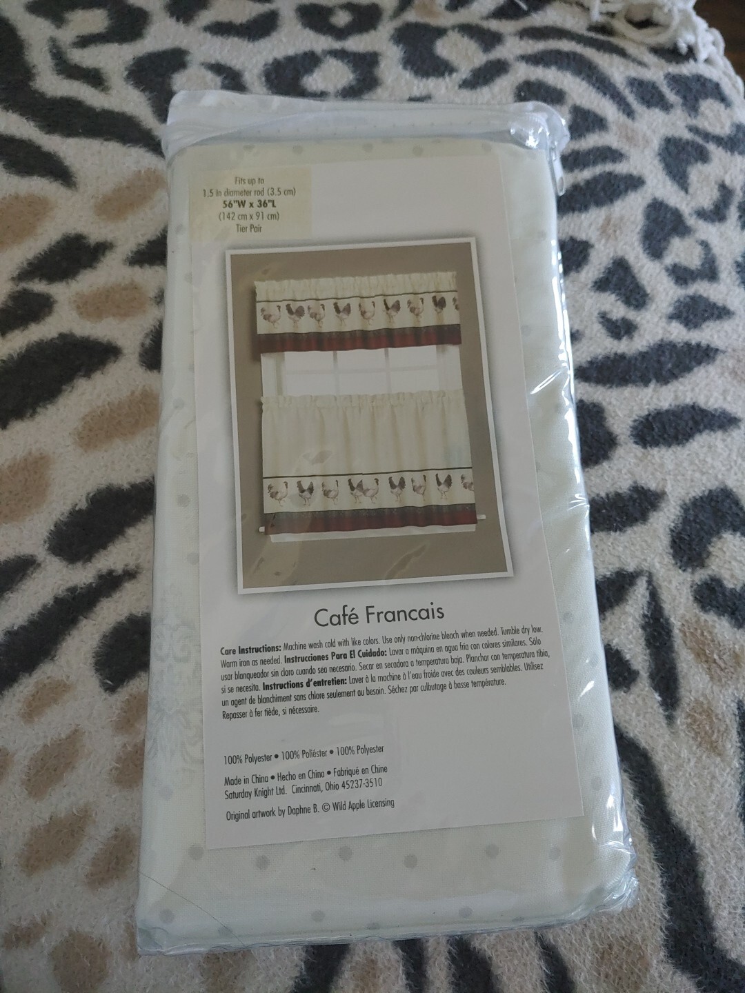Roosters Kitchen Curtains Red White Cream Blck Burgandy – Tier Pair 56″W x36″ L
