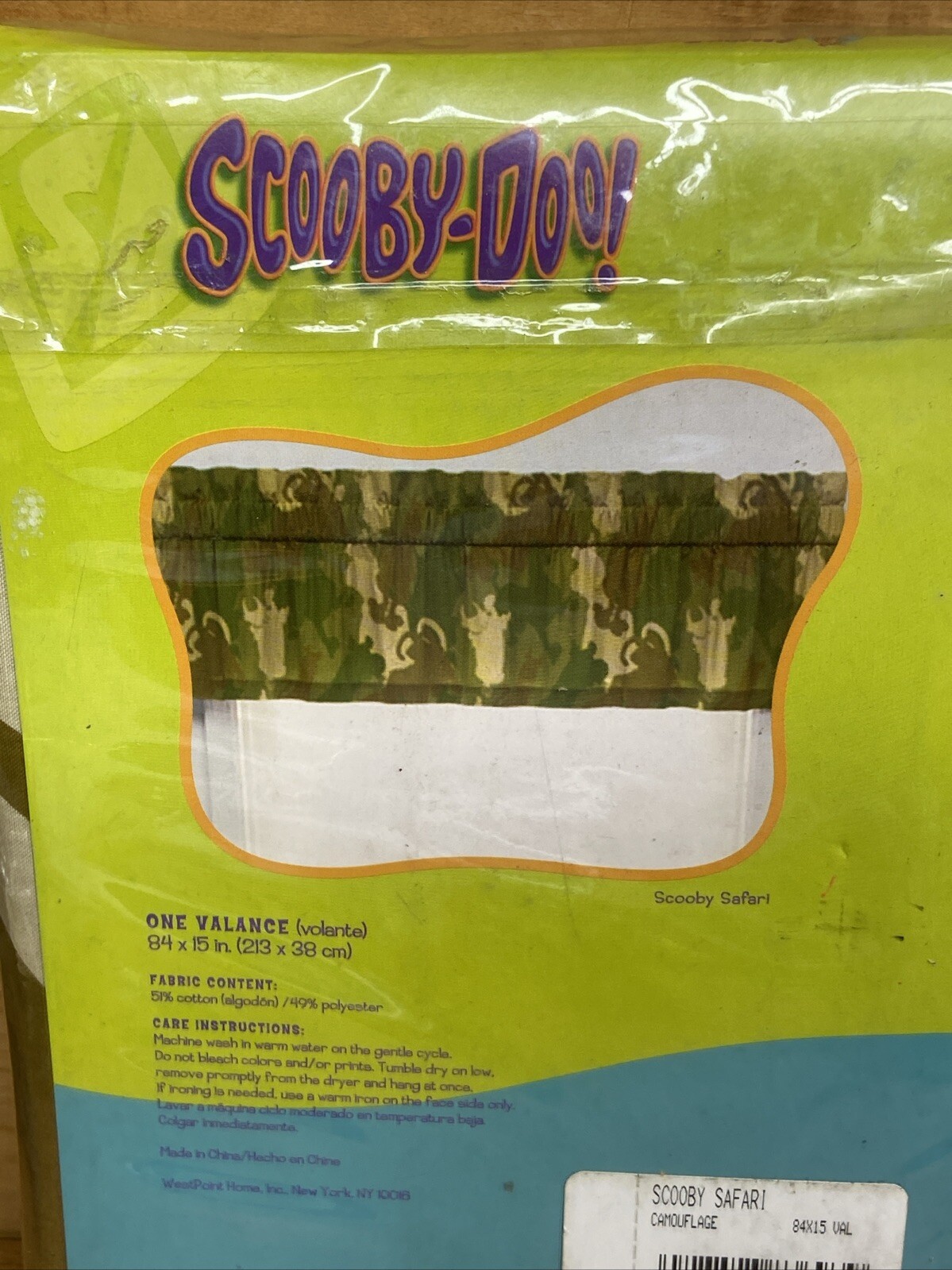 New Vintage Scooby Safari Window Valance Camouflage Brown Green 84×15