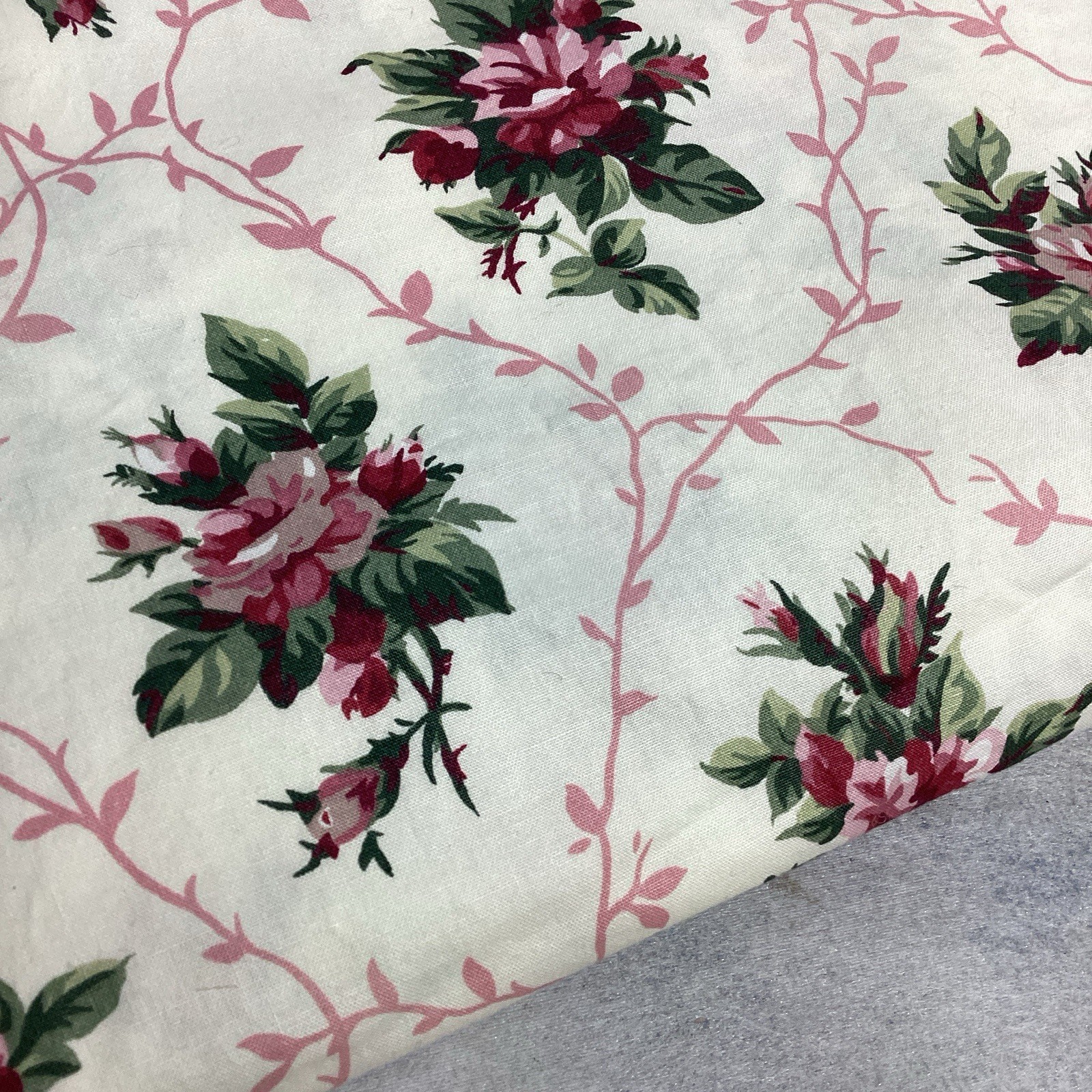 HUGE Swag Draped Cotton Window Scarf Valance Cottage Floral 53″ x 200″