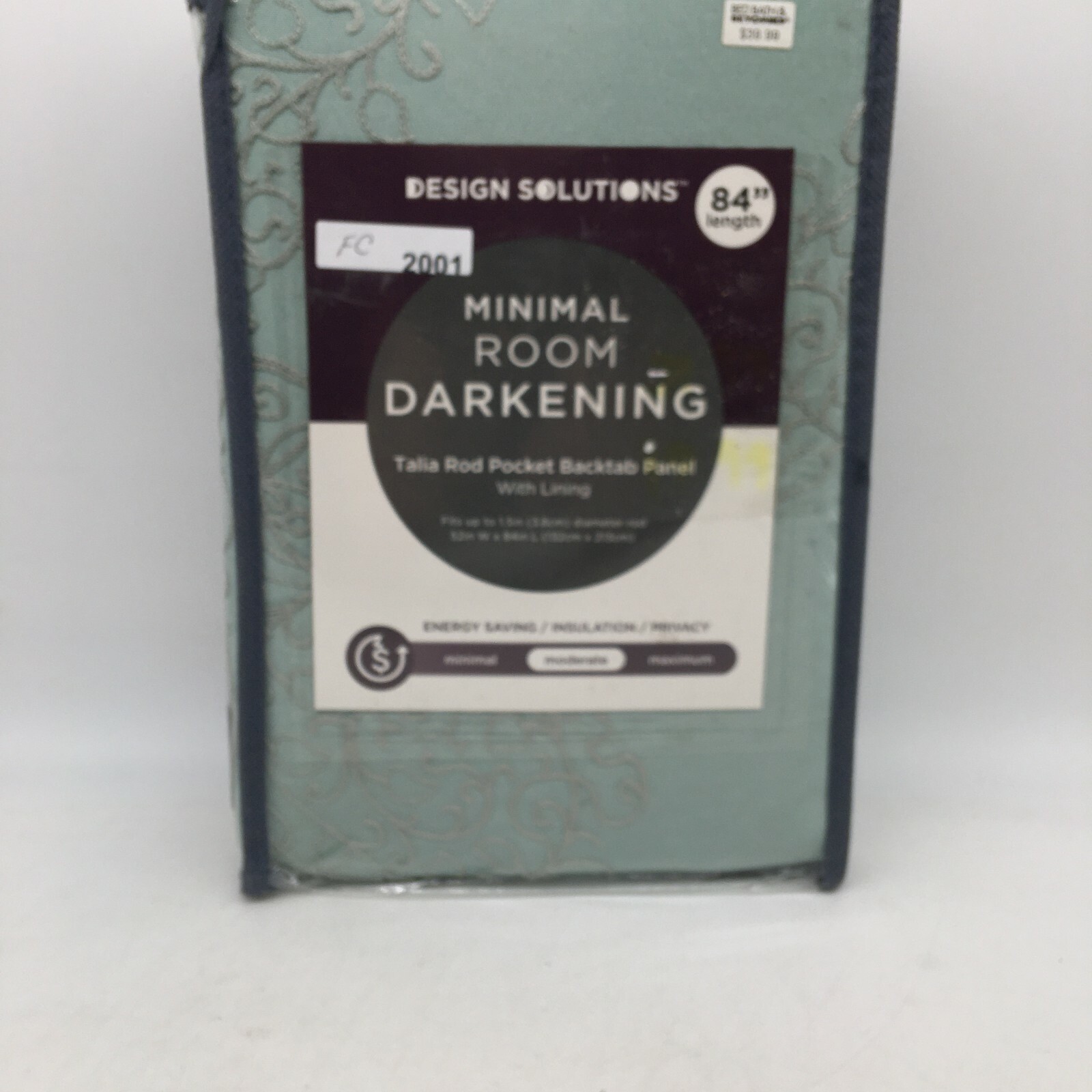 Design Solutions Green Minimal Room Darkening Rod Pocket Backtab Panel 52X84