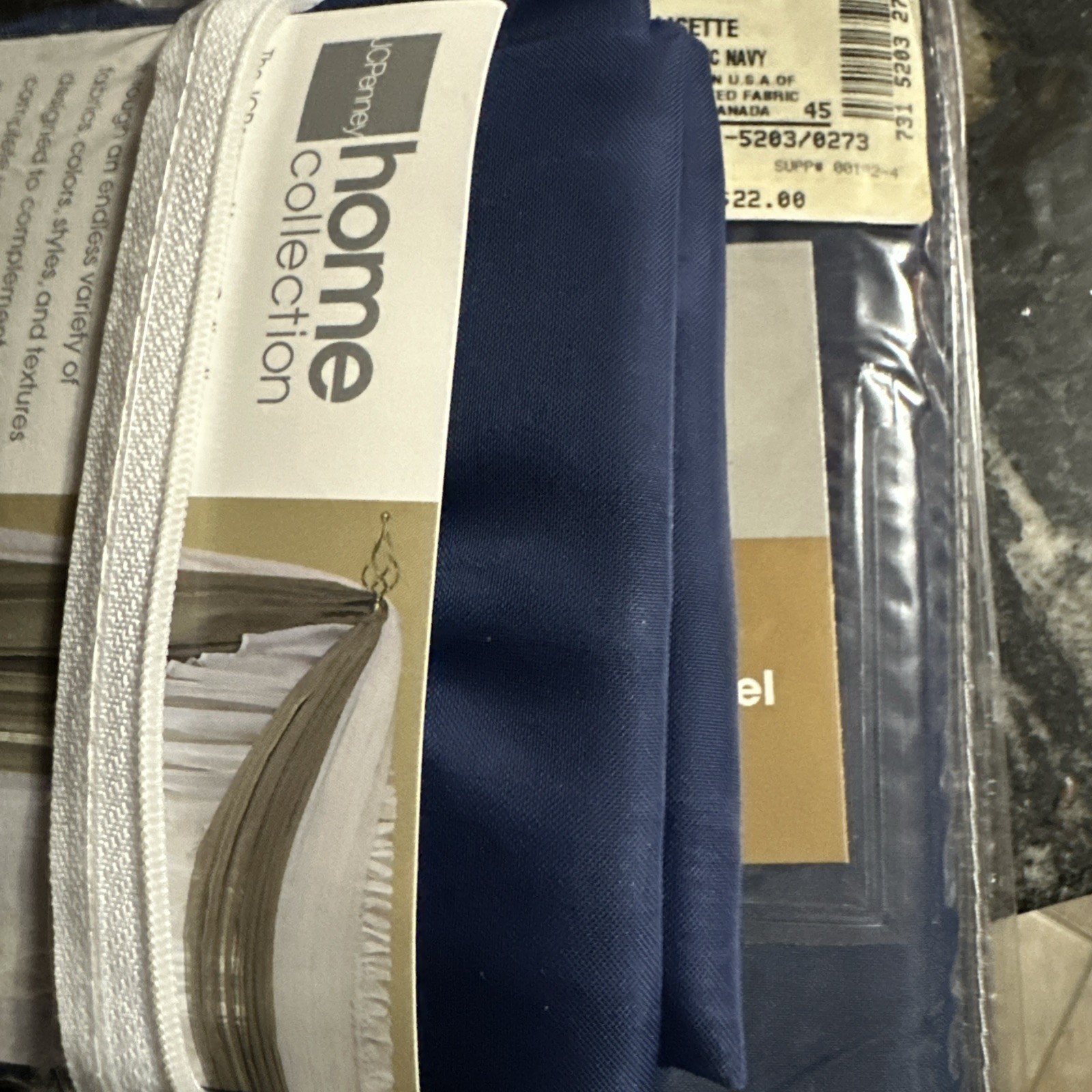 2 Packages Lisette Panel Classic Navy Color 60in X 84in JC Penny Curtain panels