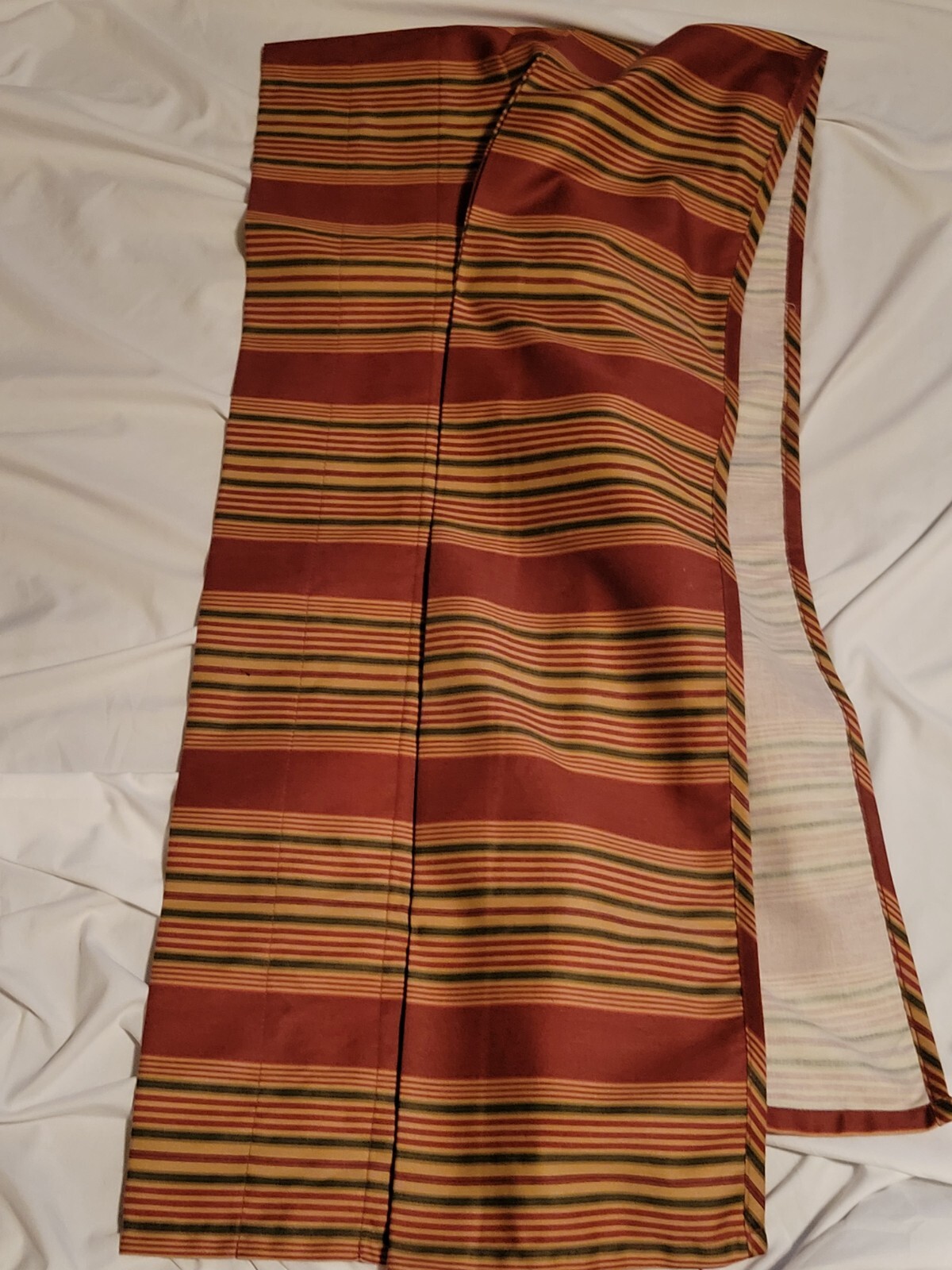Amanda Valance Waverly Home Classics 79″ x 16″ Pleated Red Green Gold Stripe Euc