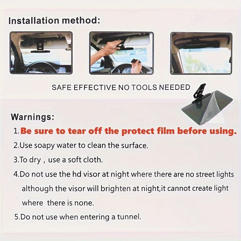 Effortless Easy – Fit Car Sun Visor Extender: No Tools Required, Fits Most Cars