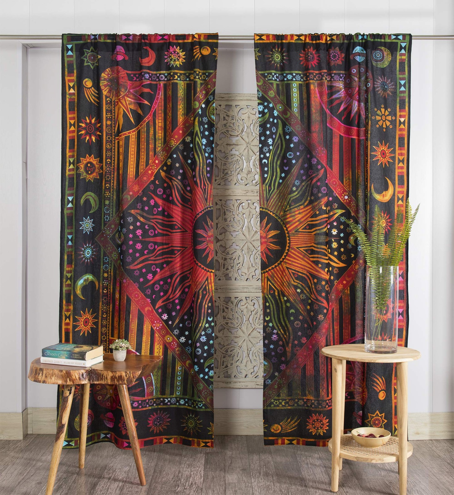 Popular Handicrafts Indian Burning Sun Hippie Mandala Window Curtains – Gypsy Ty