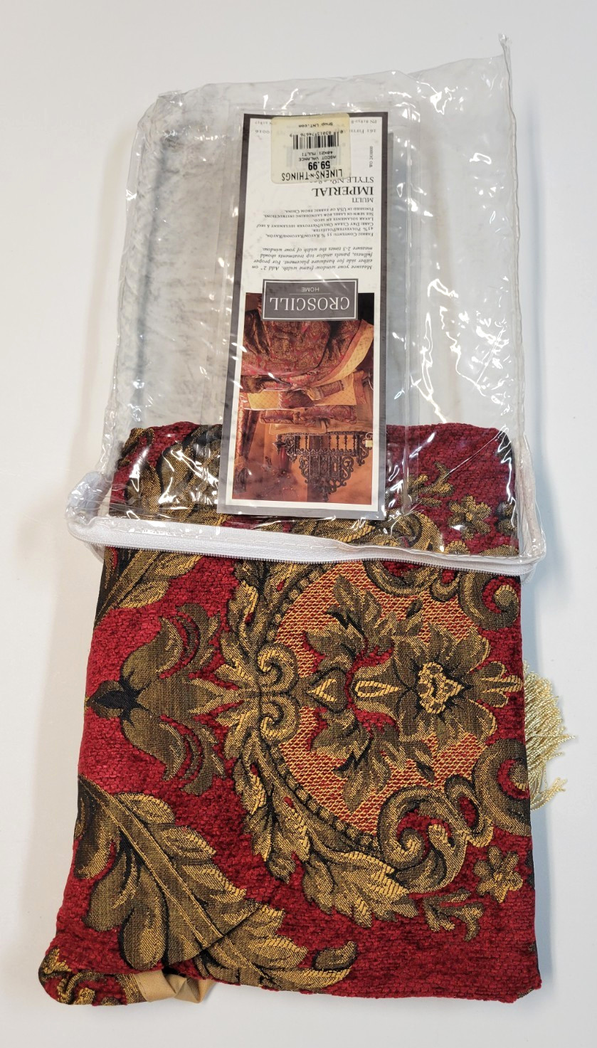 Croscill Imperial ( 1 ) Ascot Valance 40×21 Red w/ Gold Tassel PLS READ Multi