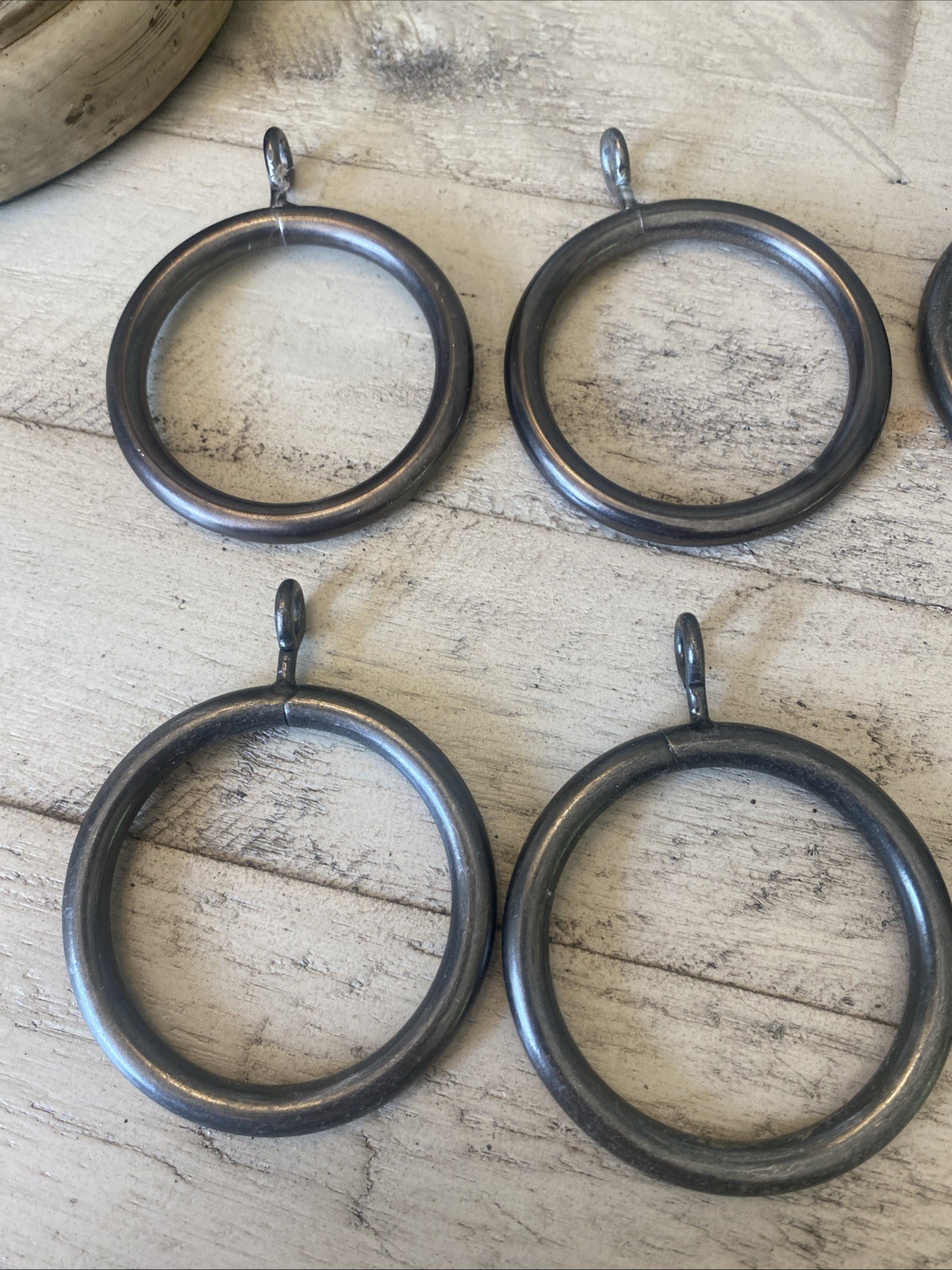 Metal 2.25″ Drapery Rings Bronze with fixed Eyelet fits 2″ Rod Set of 10