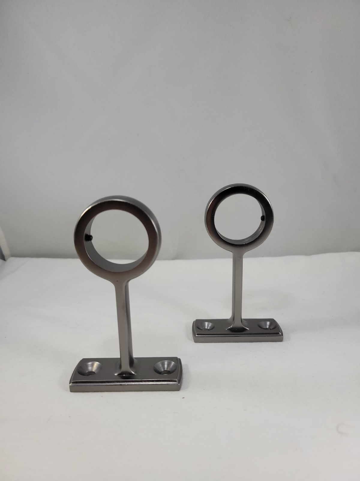 2 Restoration Hardware Curtain Rod Brackets Antique Silver/Nickle 1 1/4 in ID