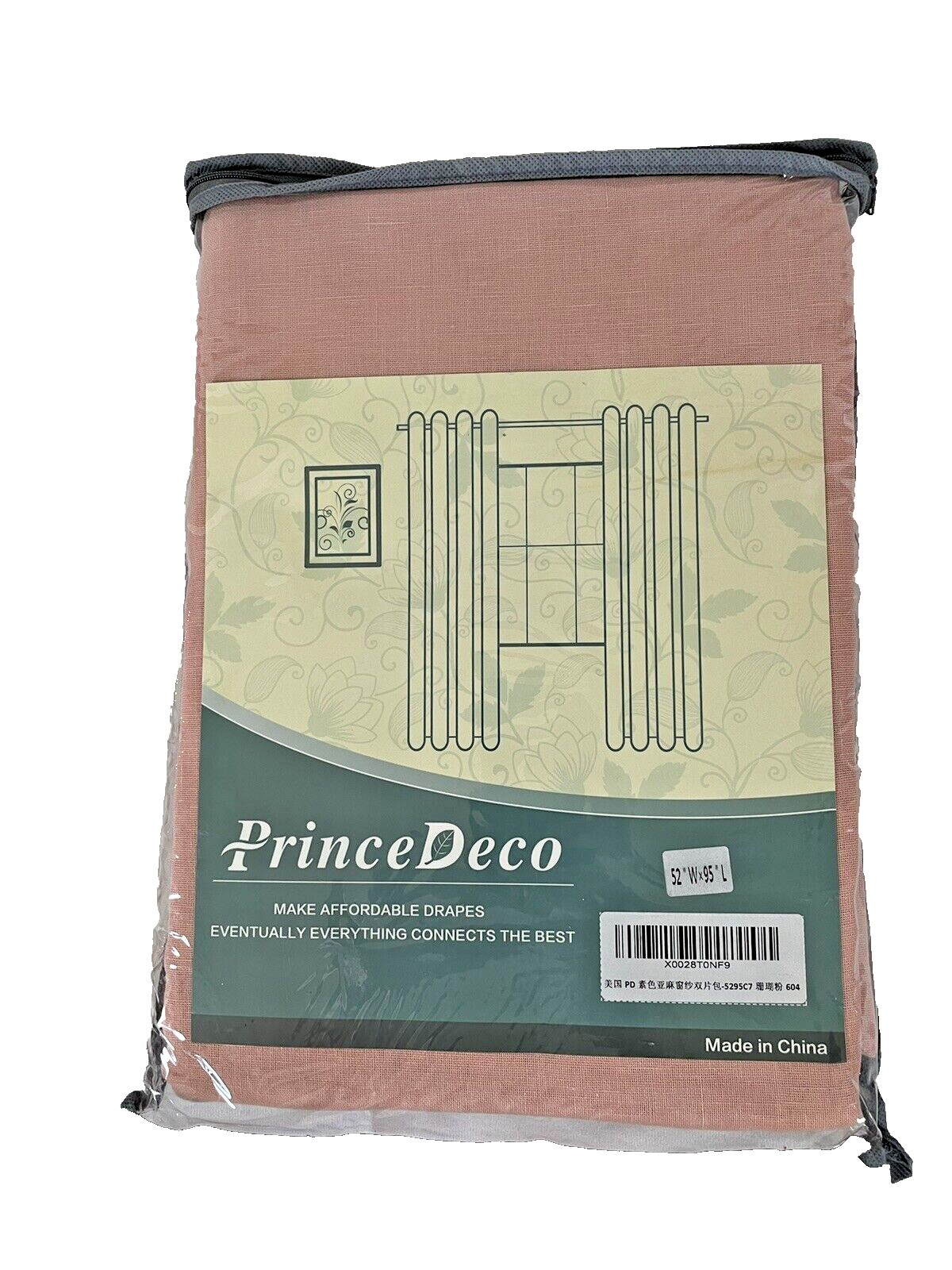 PrinceDeco Curtain Panels 52″W x 95″L Mauve New