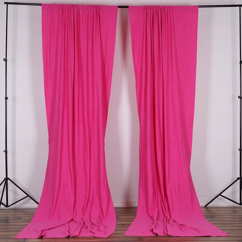 FUCHSIA 10 x 10 ft Polyester BACKDROP CURTAINS Drapes Panels Home Decorations