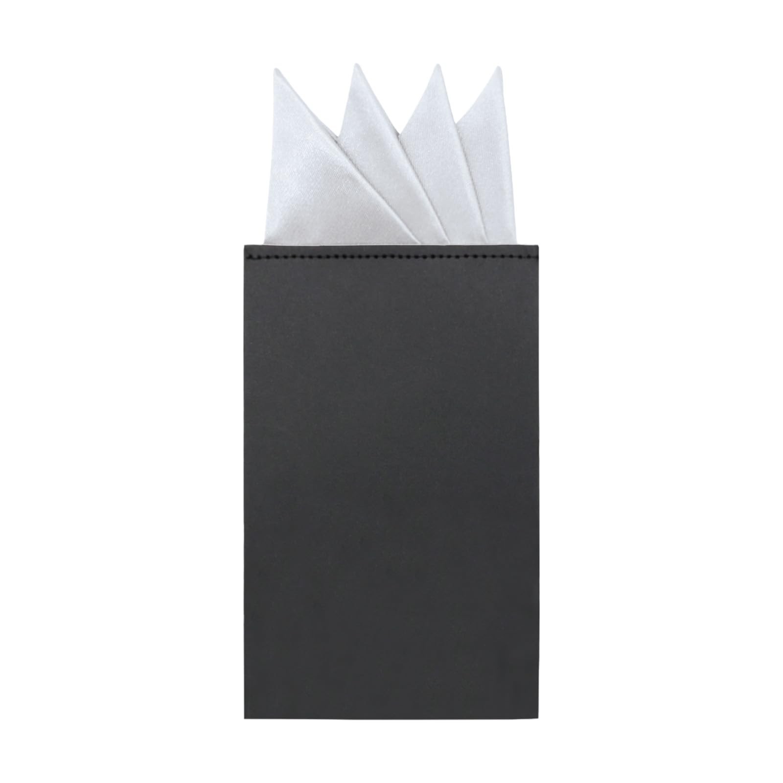 GHTIYLP Prefolded Pocket Squares for Men Solid Color Standard, White Mountain