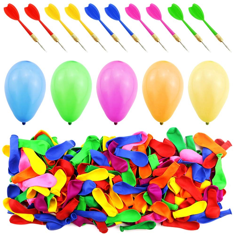 500 Pcs 6 Inch Assorted Color Latex Dart Balloons Water Balloon with 10 Pcs P…
