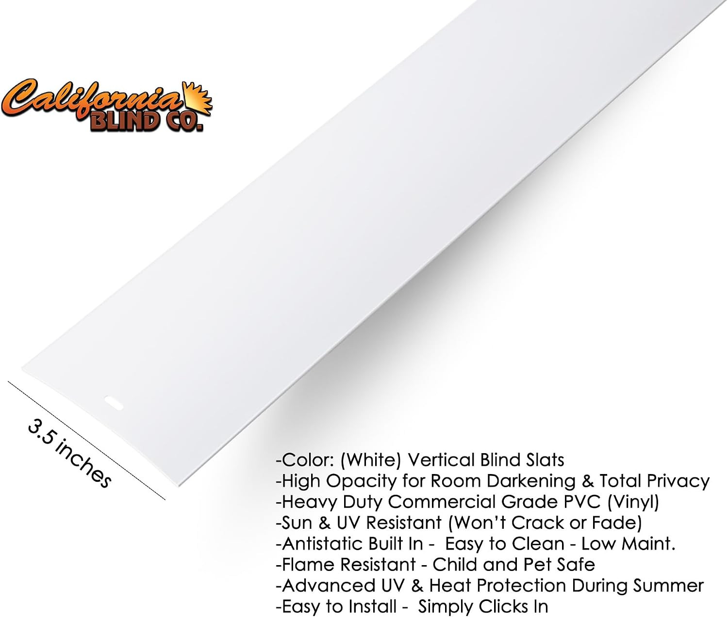 Vertical Blinds Replacement Slats Heavy Duty PVC Smooth Curved (White) You Pick