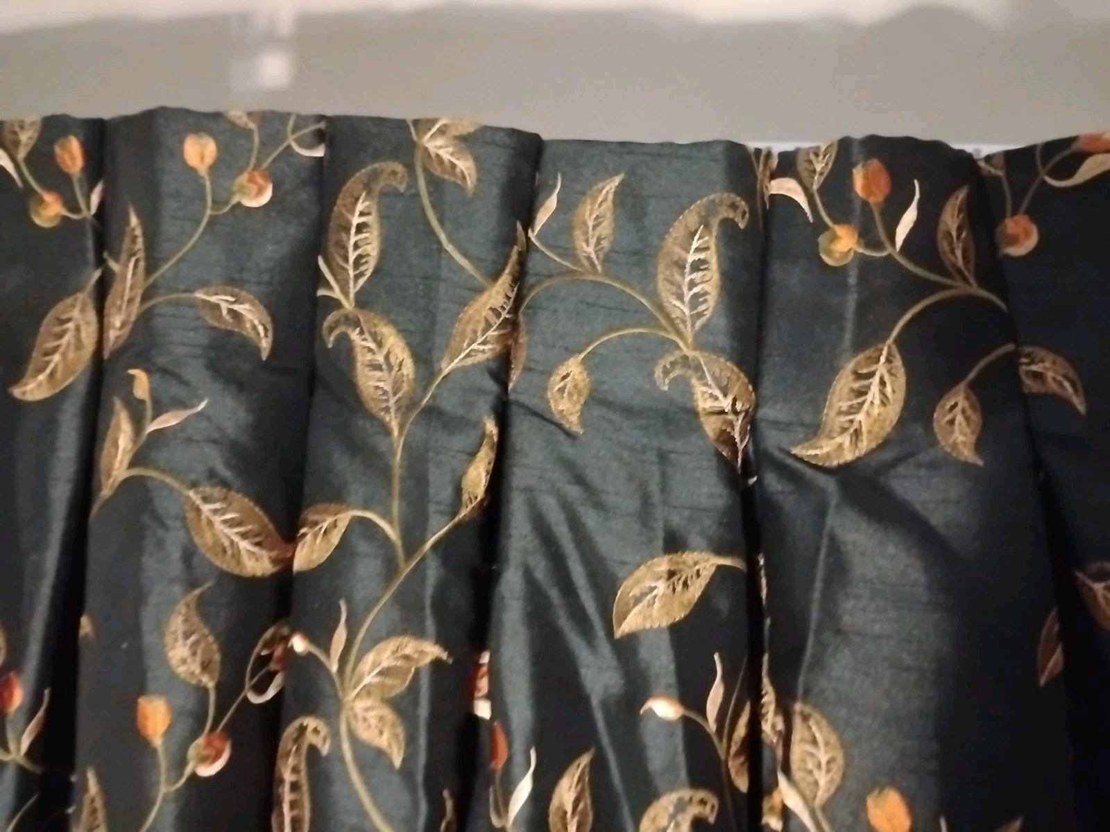 CUSTOM HEAVY Brocade LUXURY Lined Drape Panels Blue/ Gold Jacquard 32/87