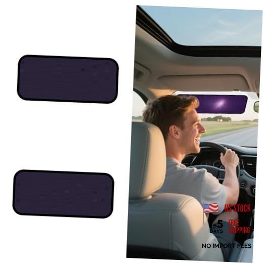 Square Car Window Shades for Windshield & Side Windows, 2-Pack Static Cling