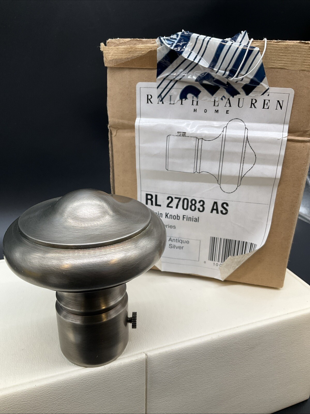 Vtg. Ralph Lauren Home Antique Silver Plain Knob 1.5 Series
