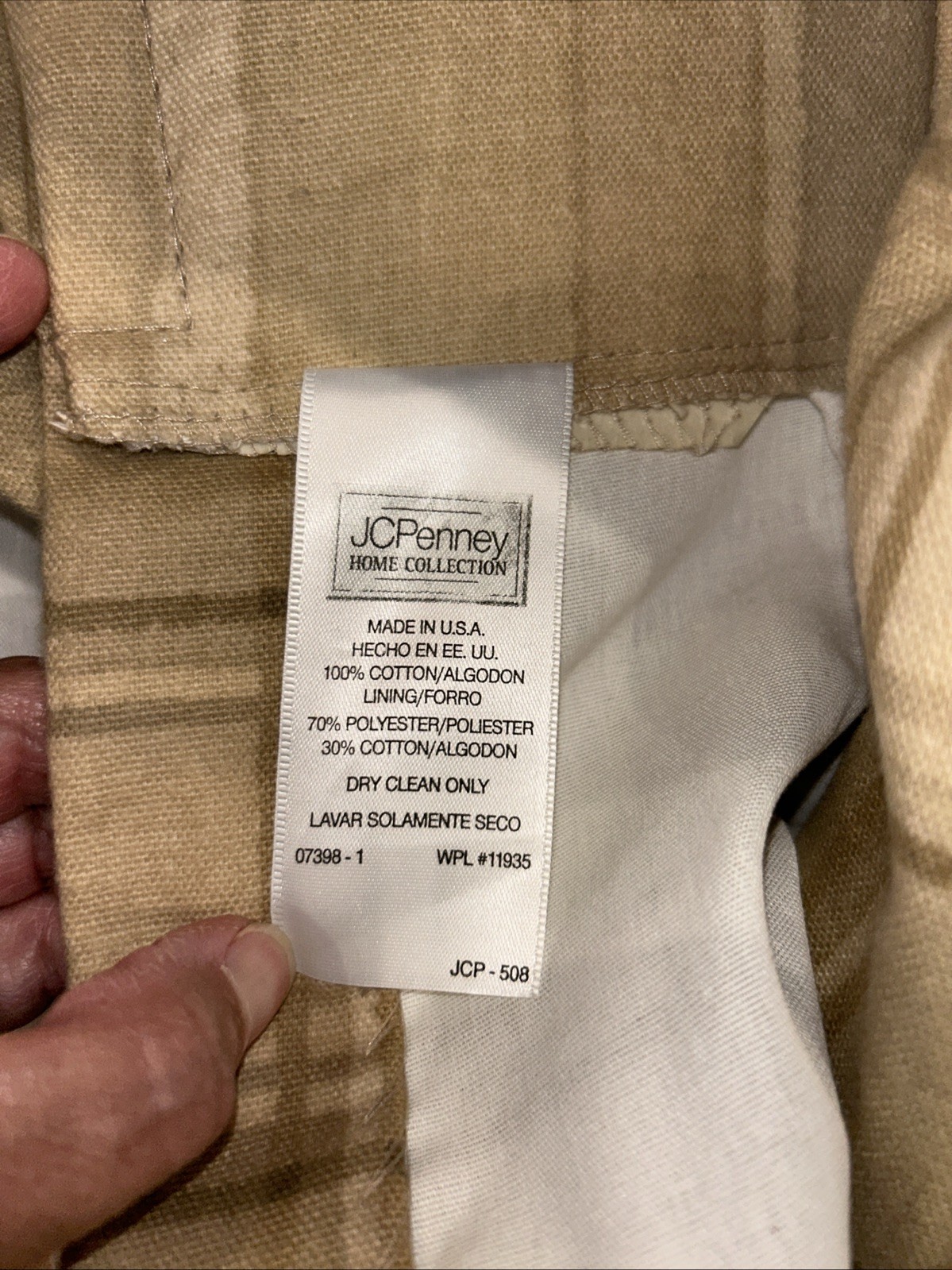 Cedrick Tan Beige Plaid Flannel Drapes 2 Panels 83×48 Jc Penney Euro Pinch Pleat