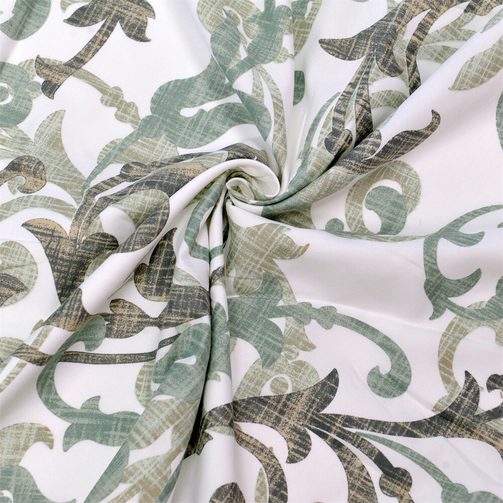 2 Piece Printed Ravello Scroll Curtain Set, Brown Aqua, Each Panel 60″ x 96″