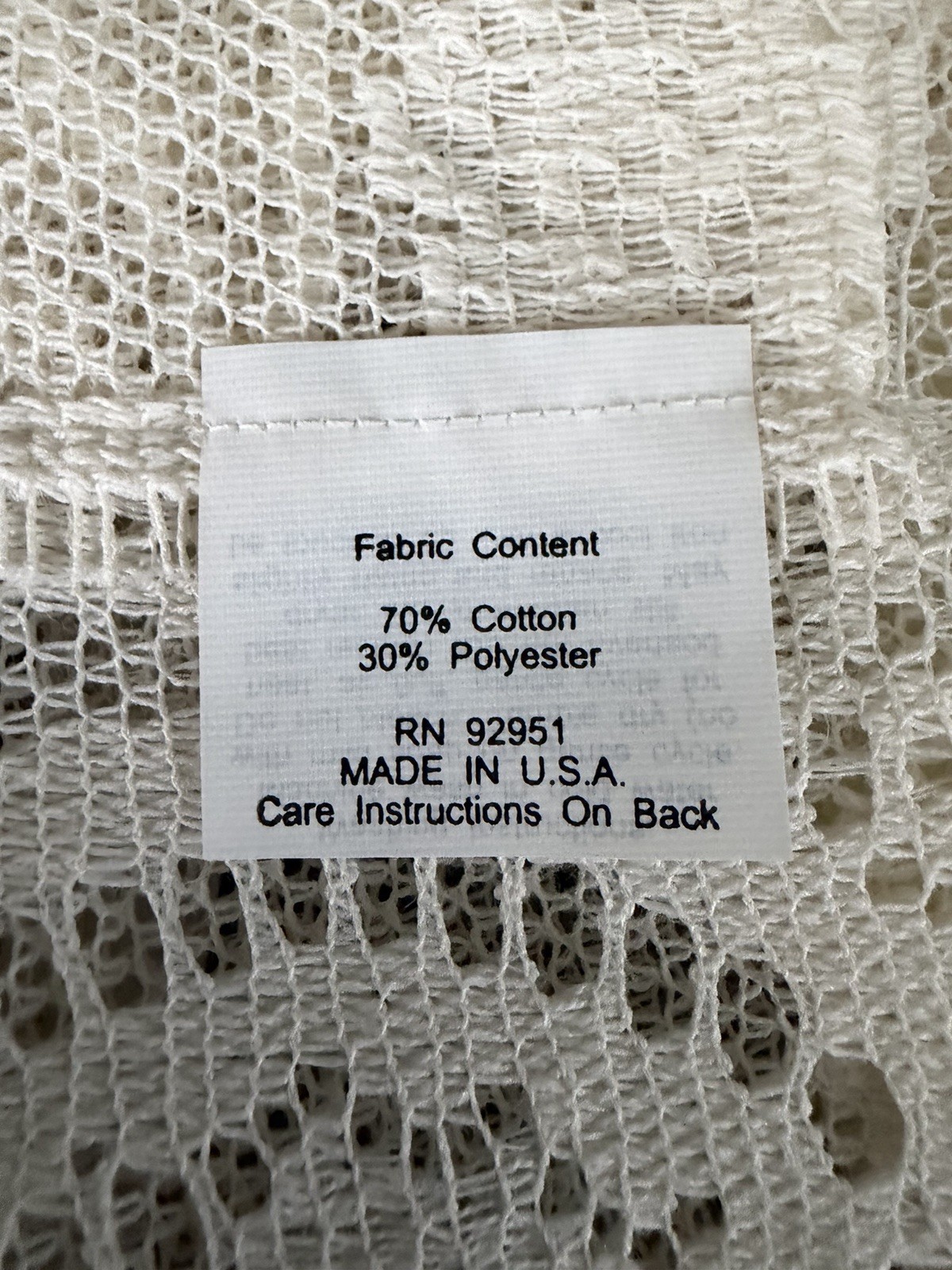 Oxford House Ainsley Swag Valance 60” W X 32.5” L Lace Ivory New In Package