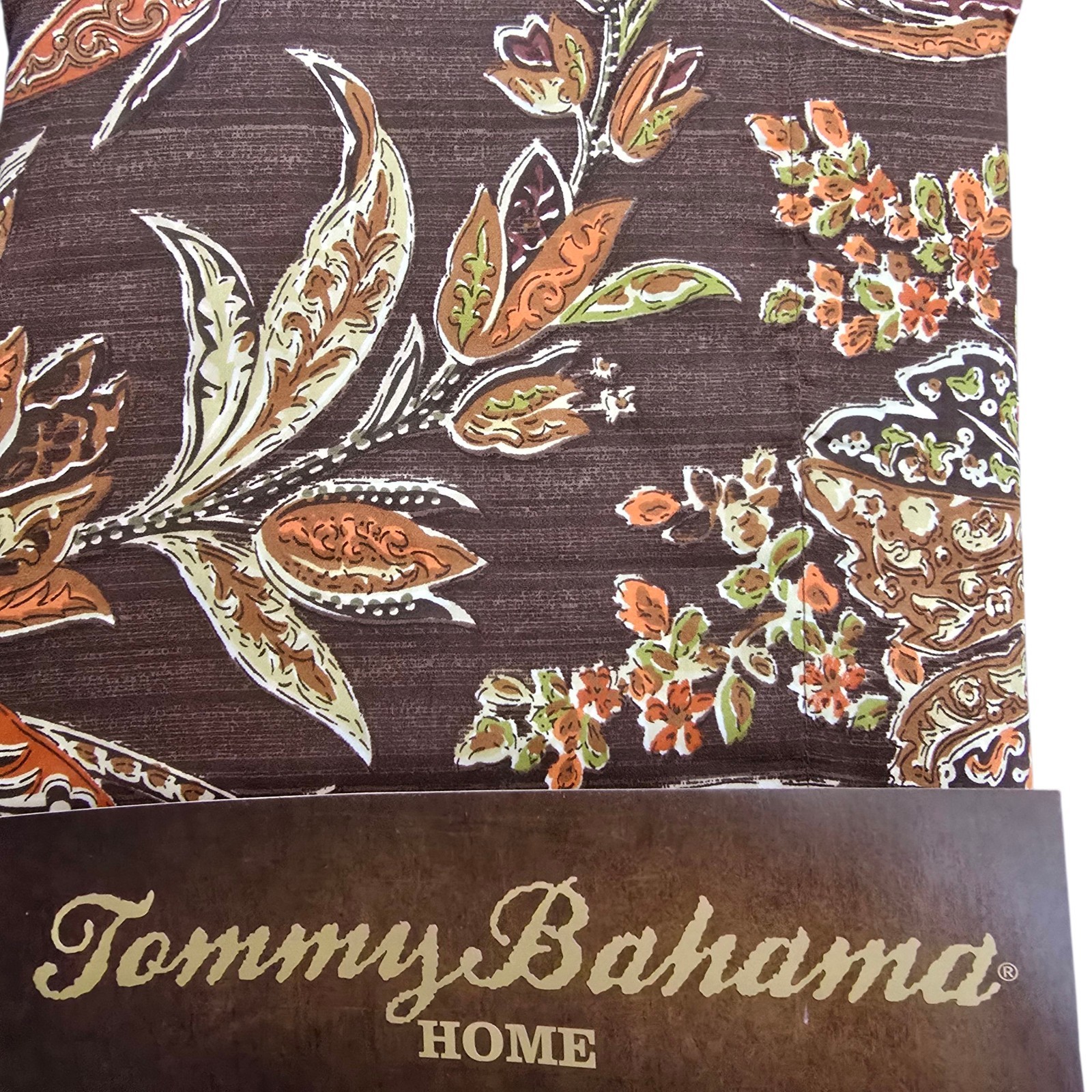 Tommy Bahama Home Tiki Bay Brown Tropical Floral Window Valance