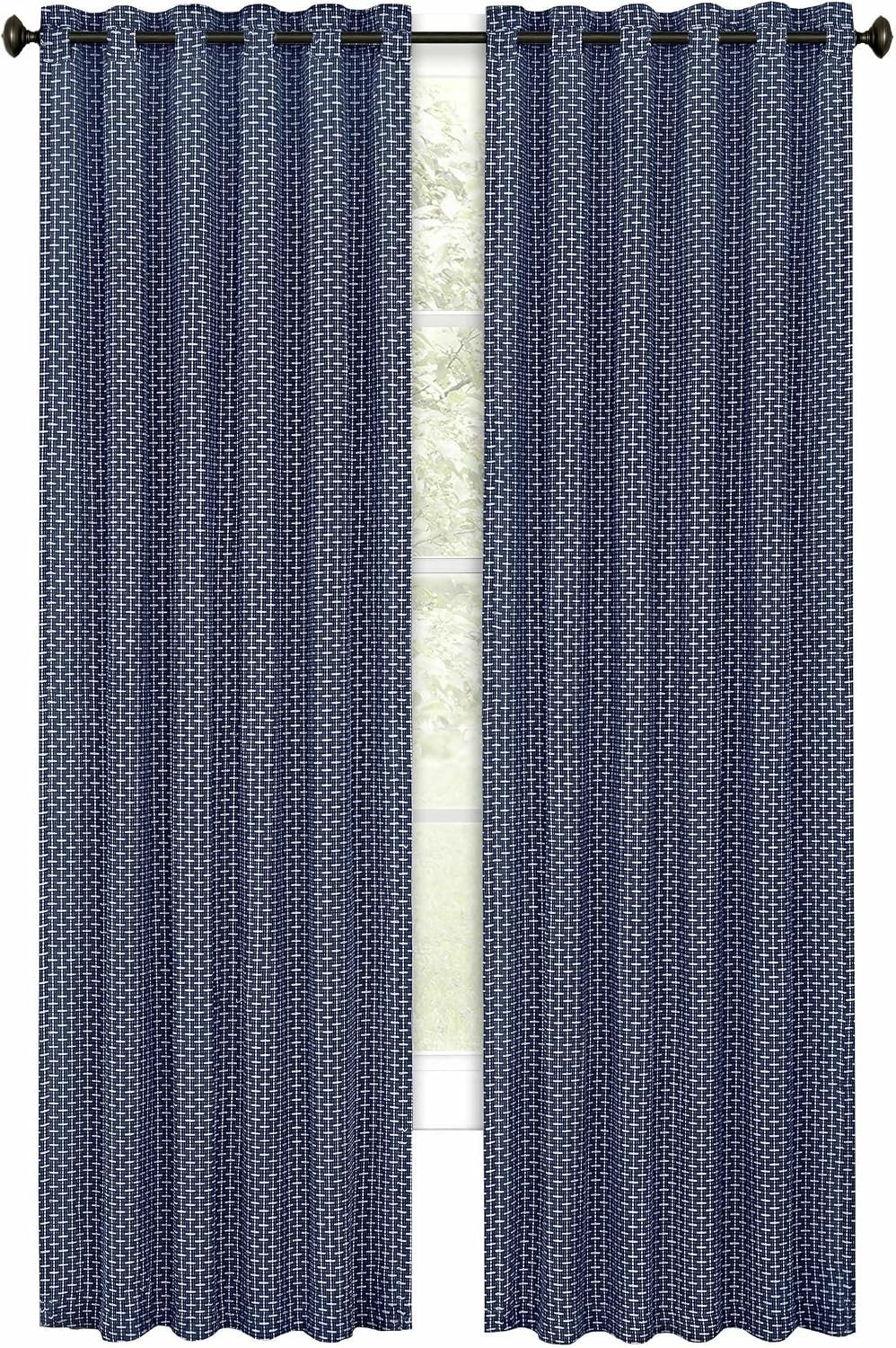 ACHIM Bedford Front Tab Window Curtain Panel – 42 Inch Width, 84 Inch Length,