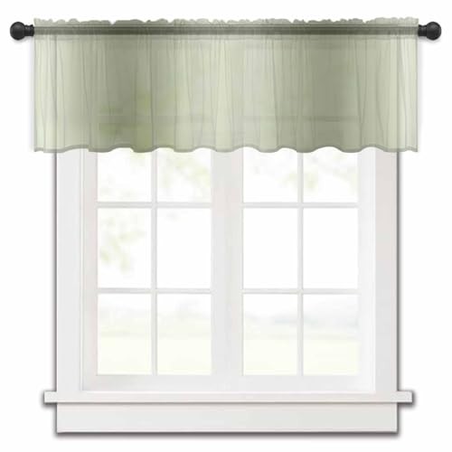 Ombre Sheer Valance, Modern Abstract Art 42″x18″ Light 42″W x 18″L Sage Green