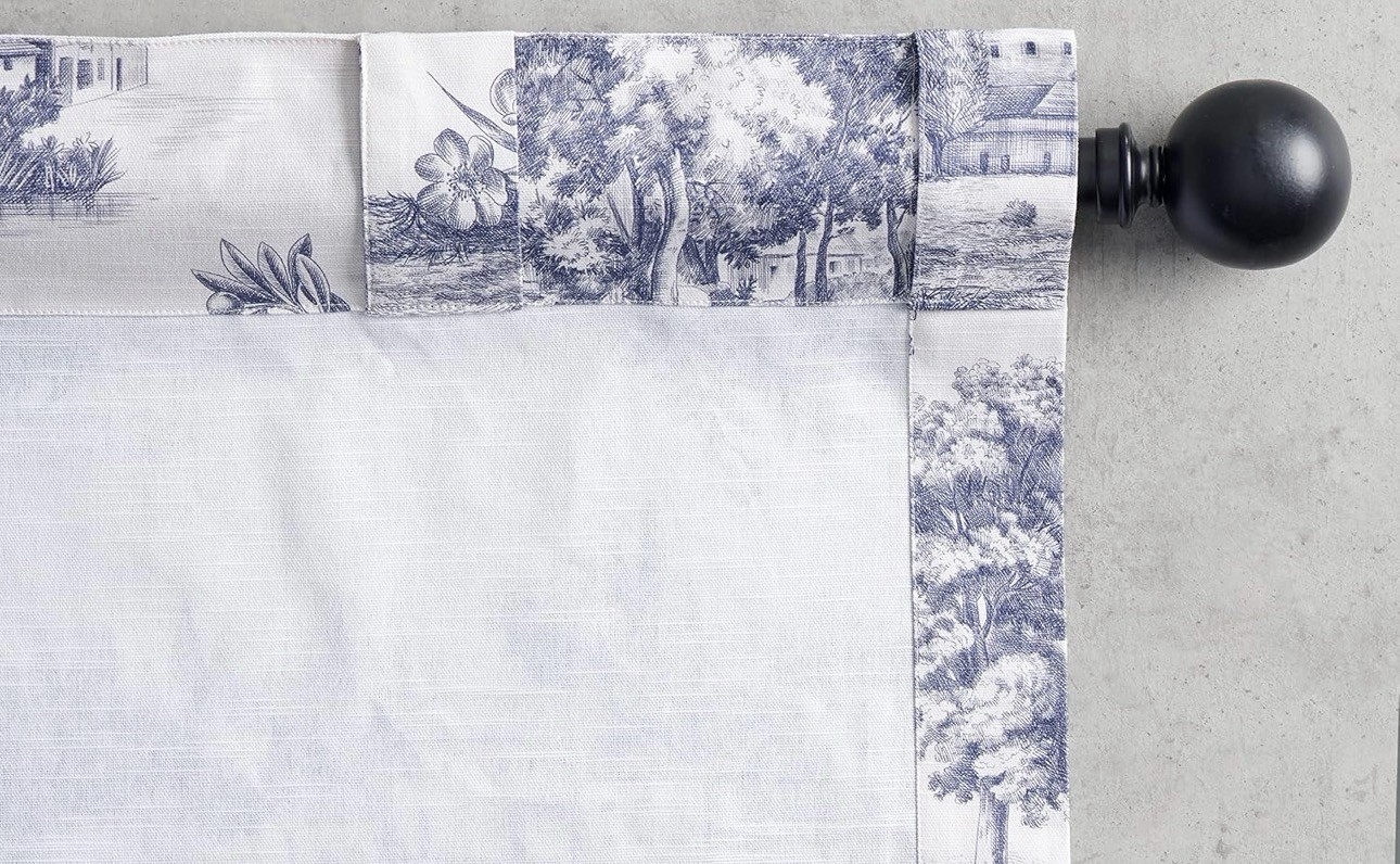 New Maison d’Hermine “Trianon Blue” Peacock Print Drapes-50×84 2 Panels