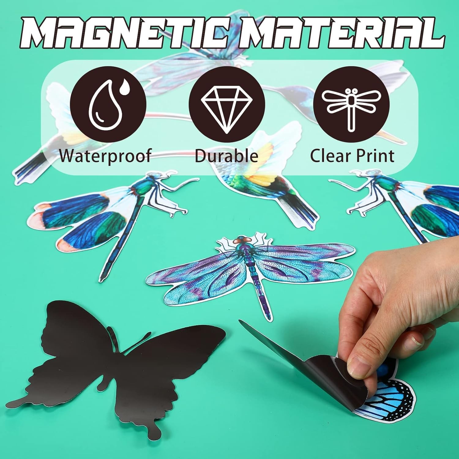 12 Pcs Hummingbird Retractable Screen Door Magnets Butterfly Dragonfly Double