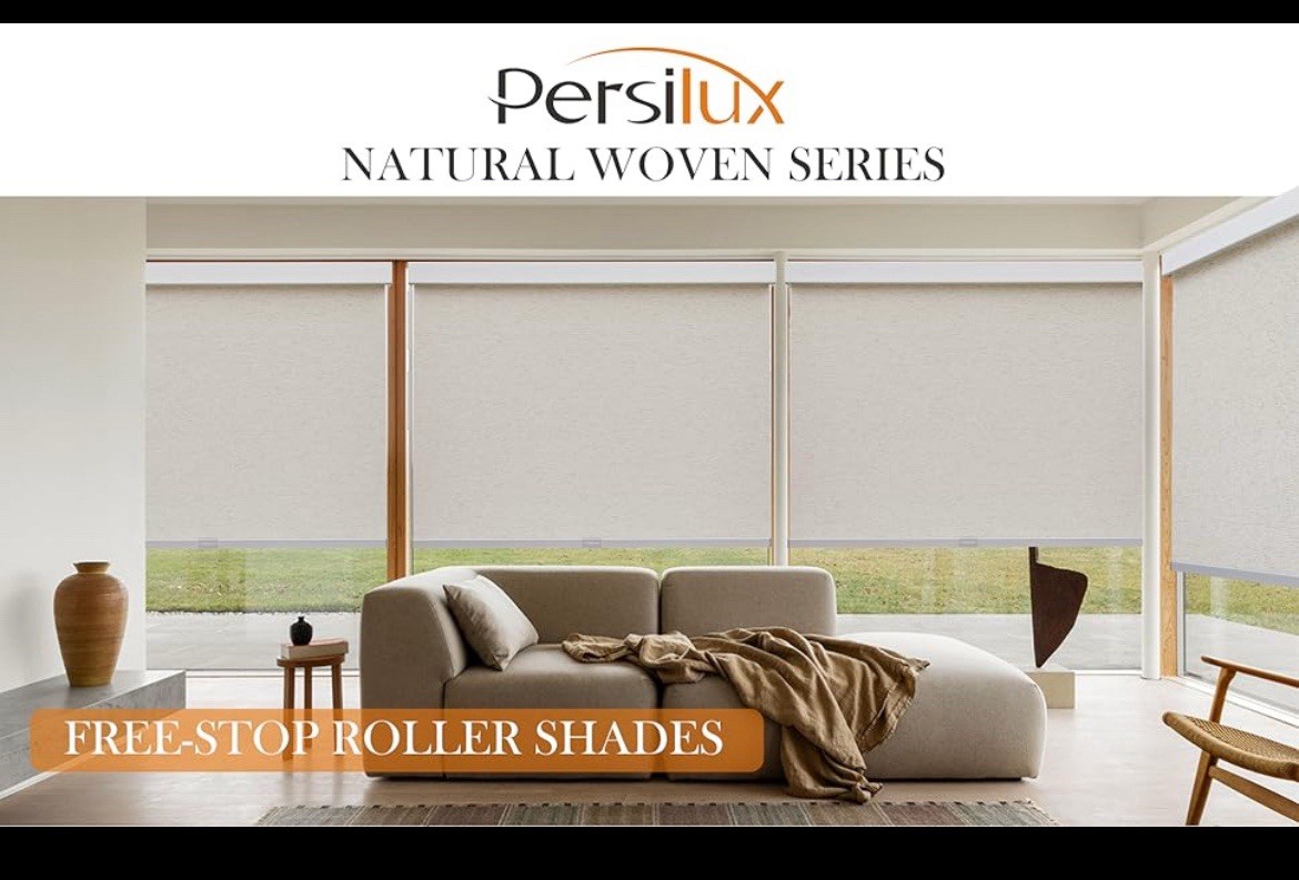 Persilux Free-stop Cordless 100% Blackout Roller Shades 32” W X 72” H Woven