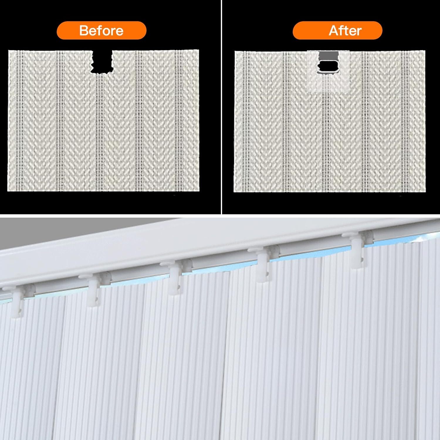 30 Sets Vertical Blind Repair Tabs Clear Vertical Blinds Vane Saver 60 Pcs New