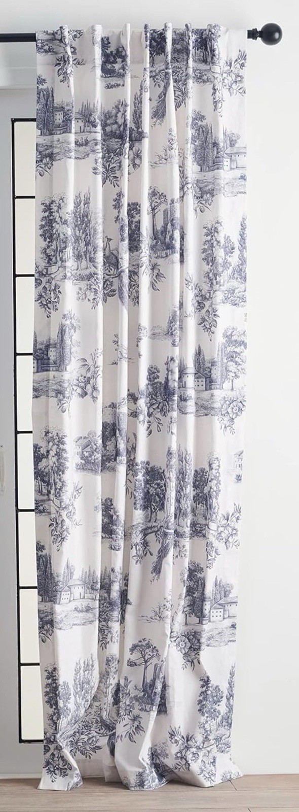 New Maison d’Hermine “Trianon Blue” Peacock Print Drapes-50×84 2 Panels
