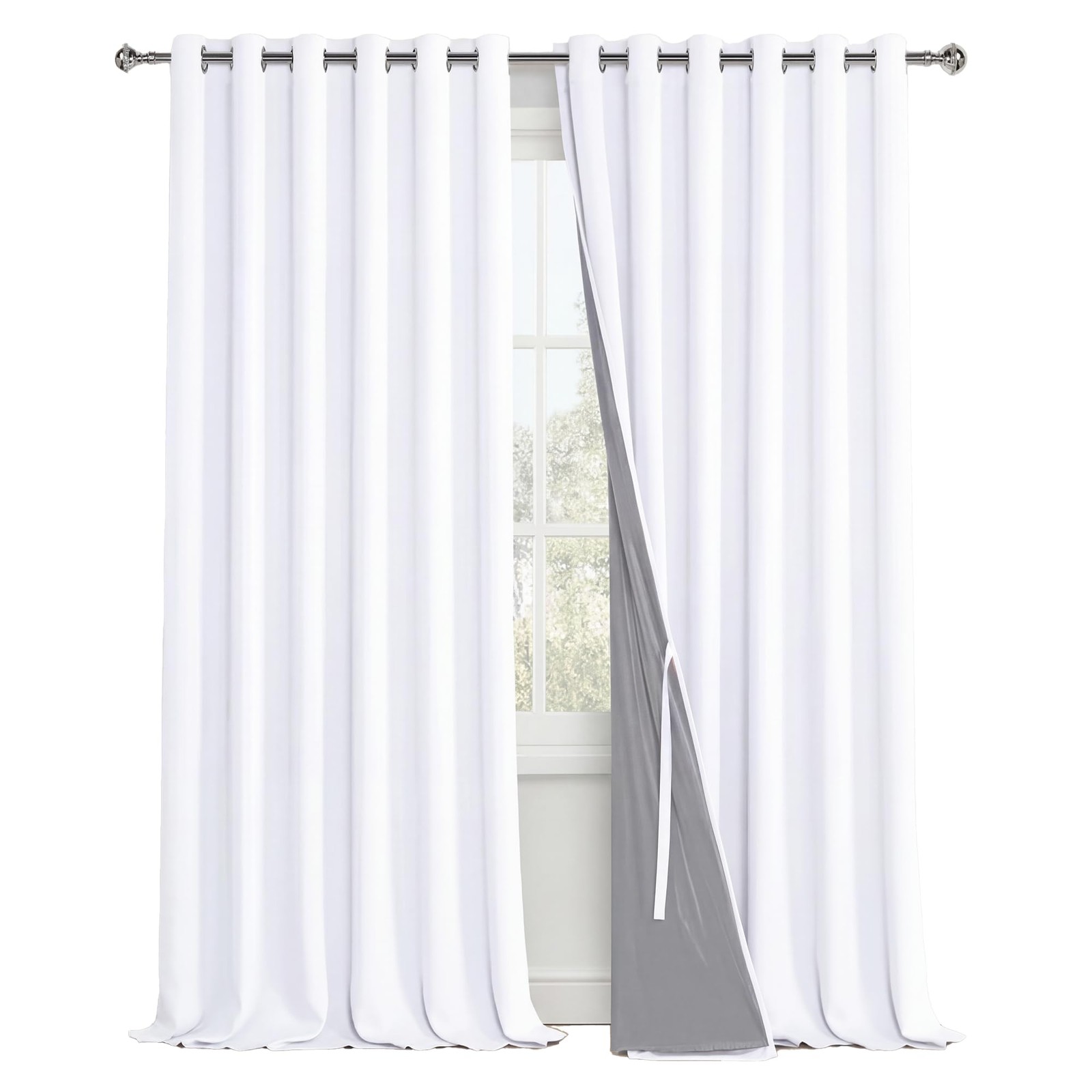 Xwzo White 100 – And Full Light Blocking Drapes Black Liner For Large