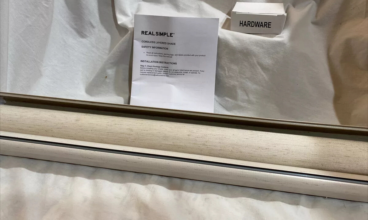 Cordless Sheer layered shade-24”x72”-natural by Universal Home Fashions