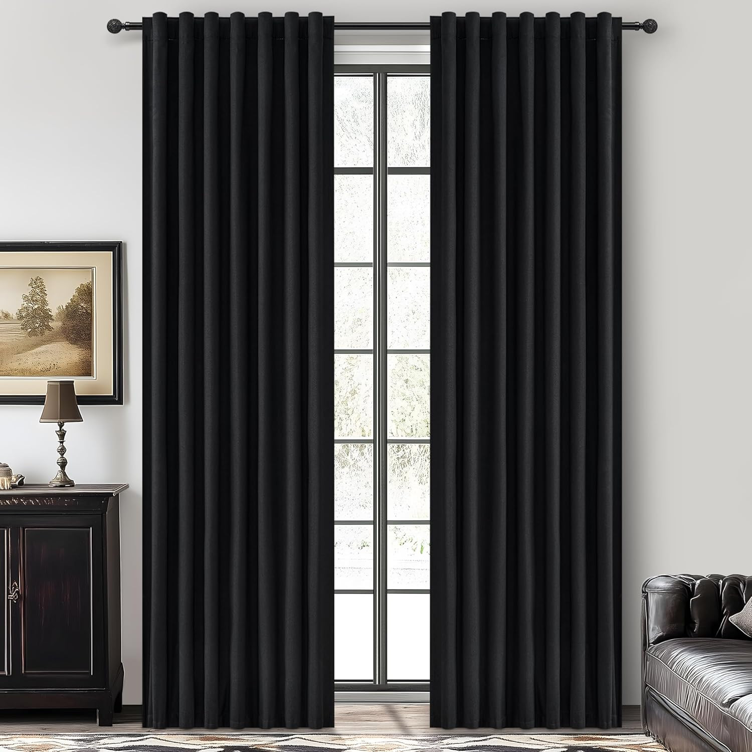 Luxury 120″ Blackout Curtains for Sliding Doors – 2 Panel Set