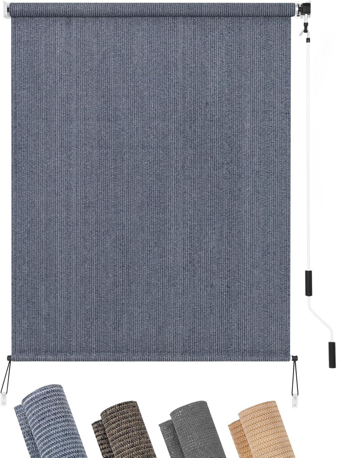 Patio Shades Roll Up Outdoor Blind, 4′ W x 6′ H Cordless Sun Shade Screen with