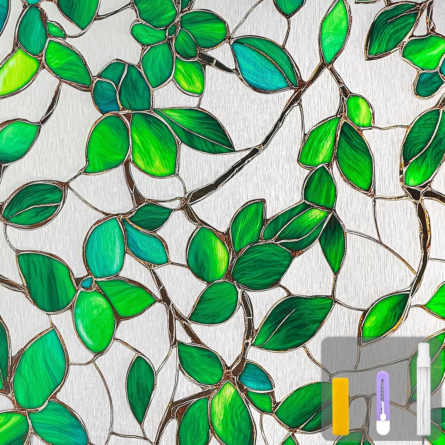 Window Privacy Film W/ Installation Tools Home Decorative Colored Glass Window