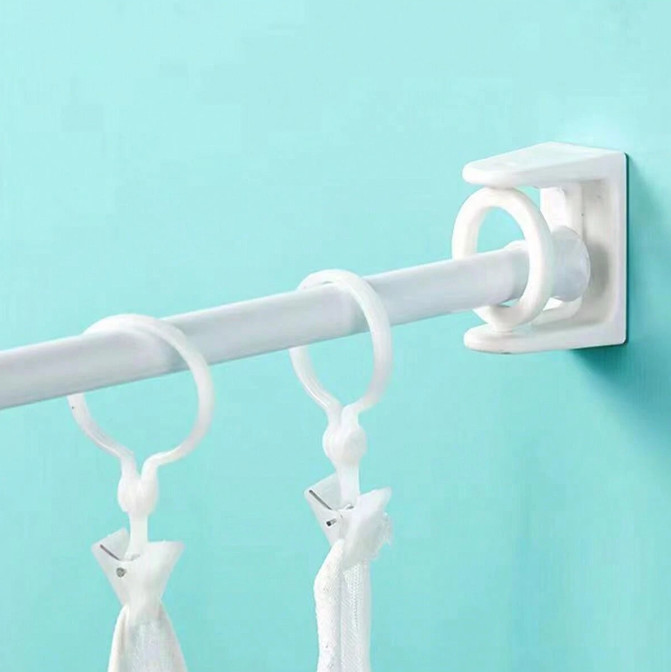 4pcs Twist Lock Curtain Rods – Angled Ends, Screw-Free, Silver Tone for Kitchen