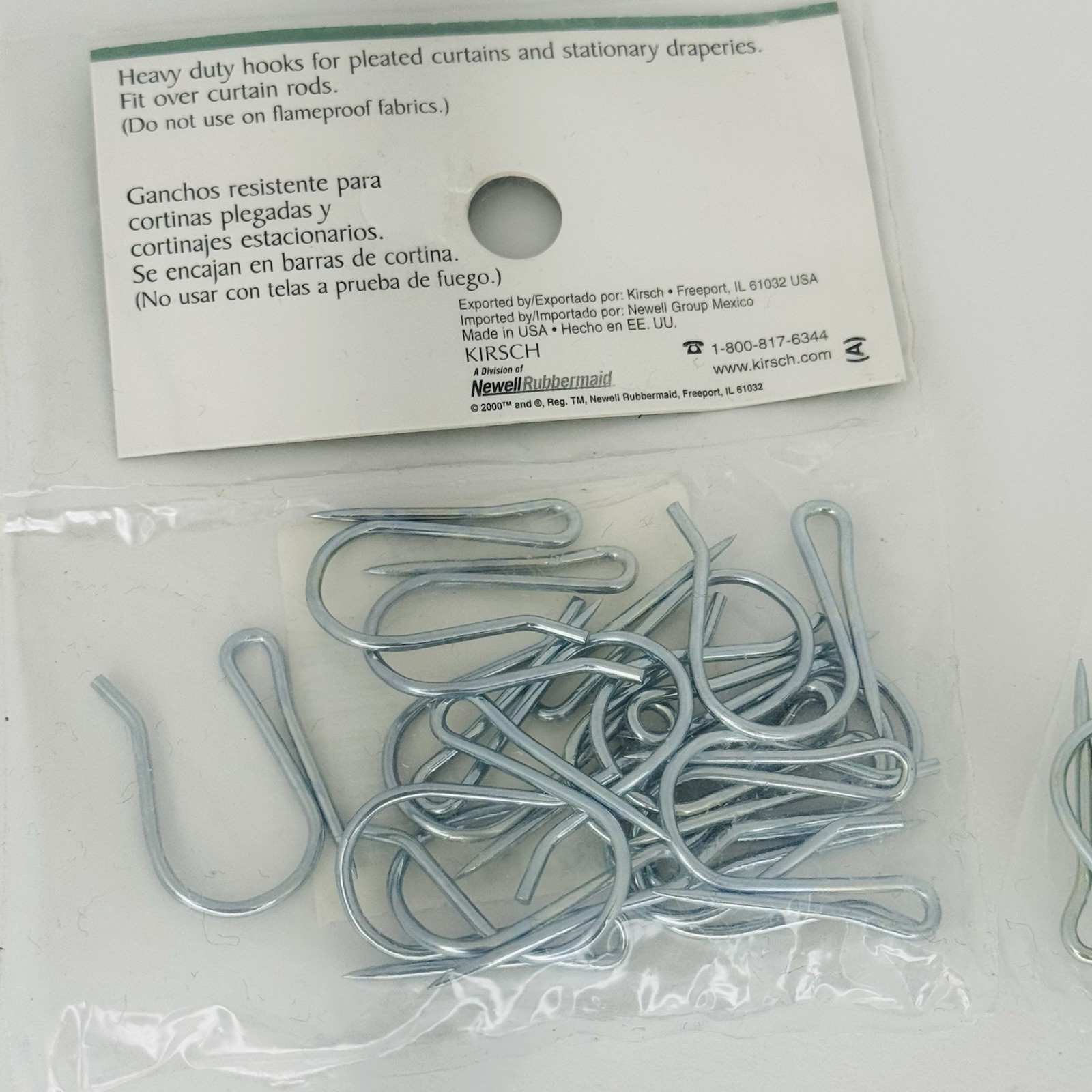 Kirsch Window Coordinates Pin-On Hooks 3322 Bag of 14 Hooks Lot of 3