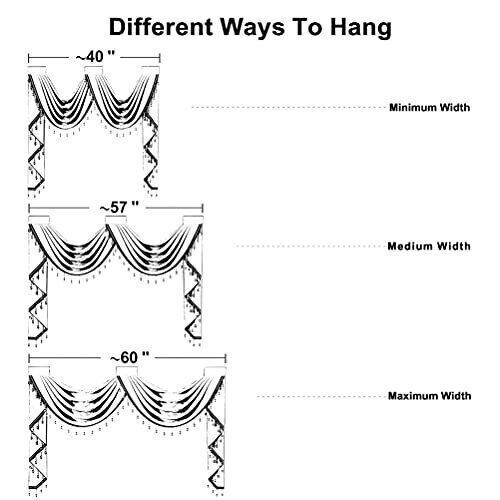 ELKCA Coffee Chenille Waterfall Valance Set – 2 Sw