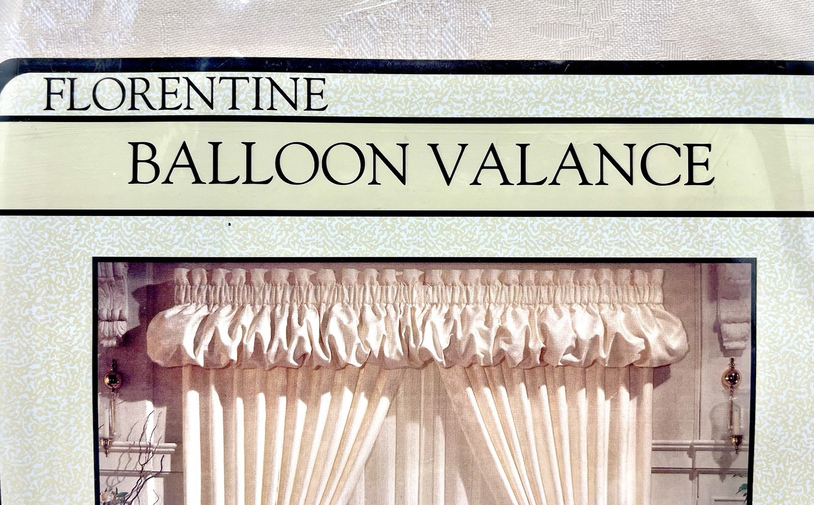 Vintage Florentine Balloon Valance Ivory 68×15 New Sealed USA Made Damask