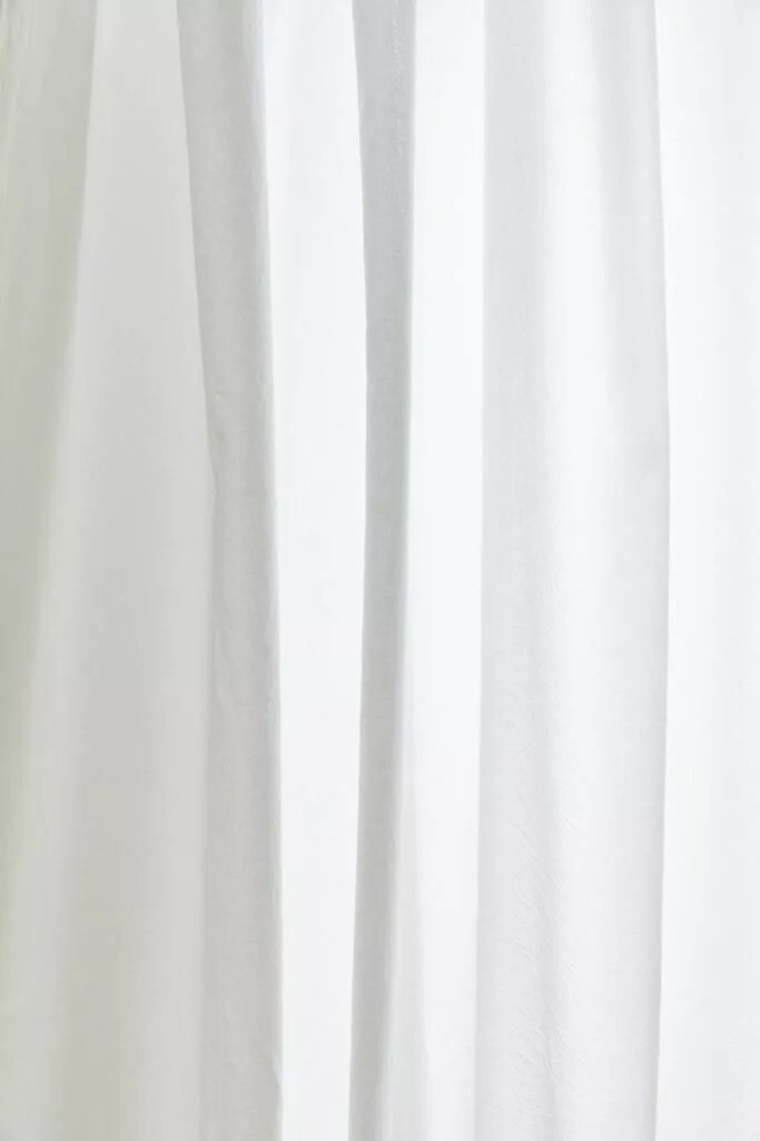 Amelia White Cotton Curtain Panel Extra Wide Elegant Window Valance Indian Style