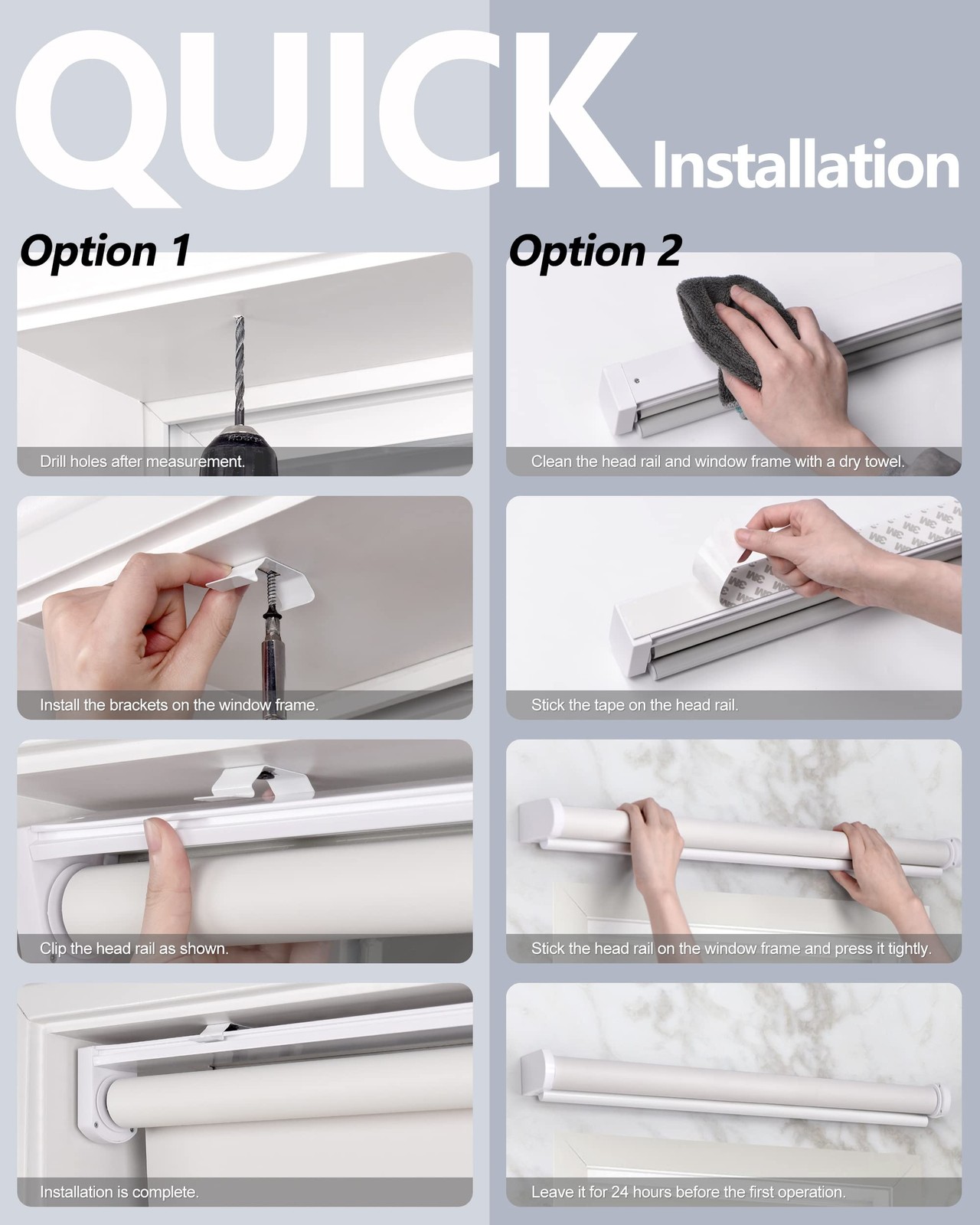 LazBlinds Cordless Blackout Roller Shade 32×72 – No Tools, No Drill, UV Proof