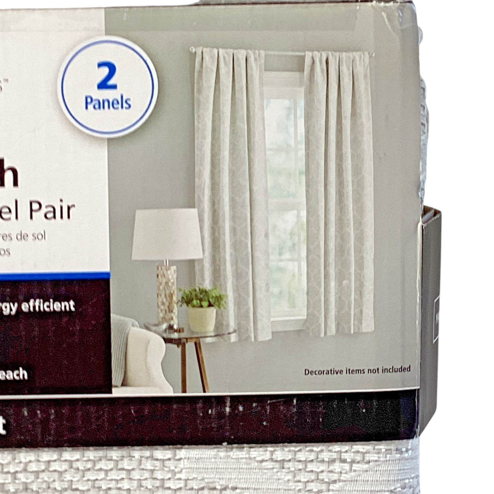 Mainstays: 99% Blackout Lattice Textured Grommet Curtain Panel Pair, 37x 63 in.