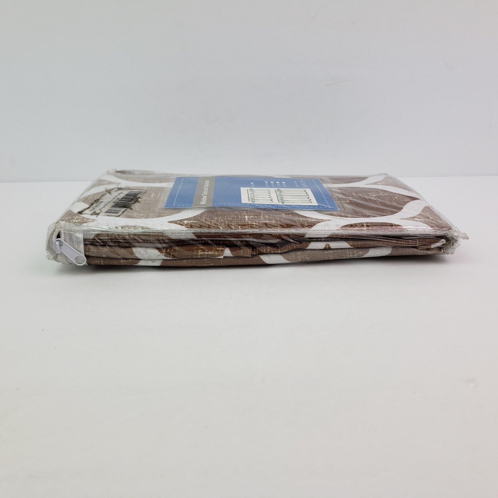 Caromio Home Brown Taupe Geometric Kitchen Window Tiers and Valances Set