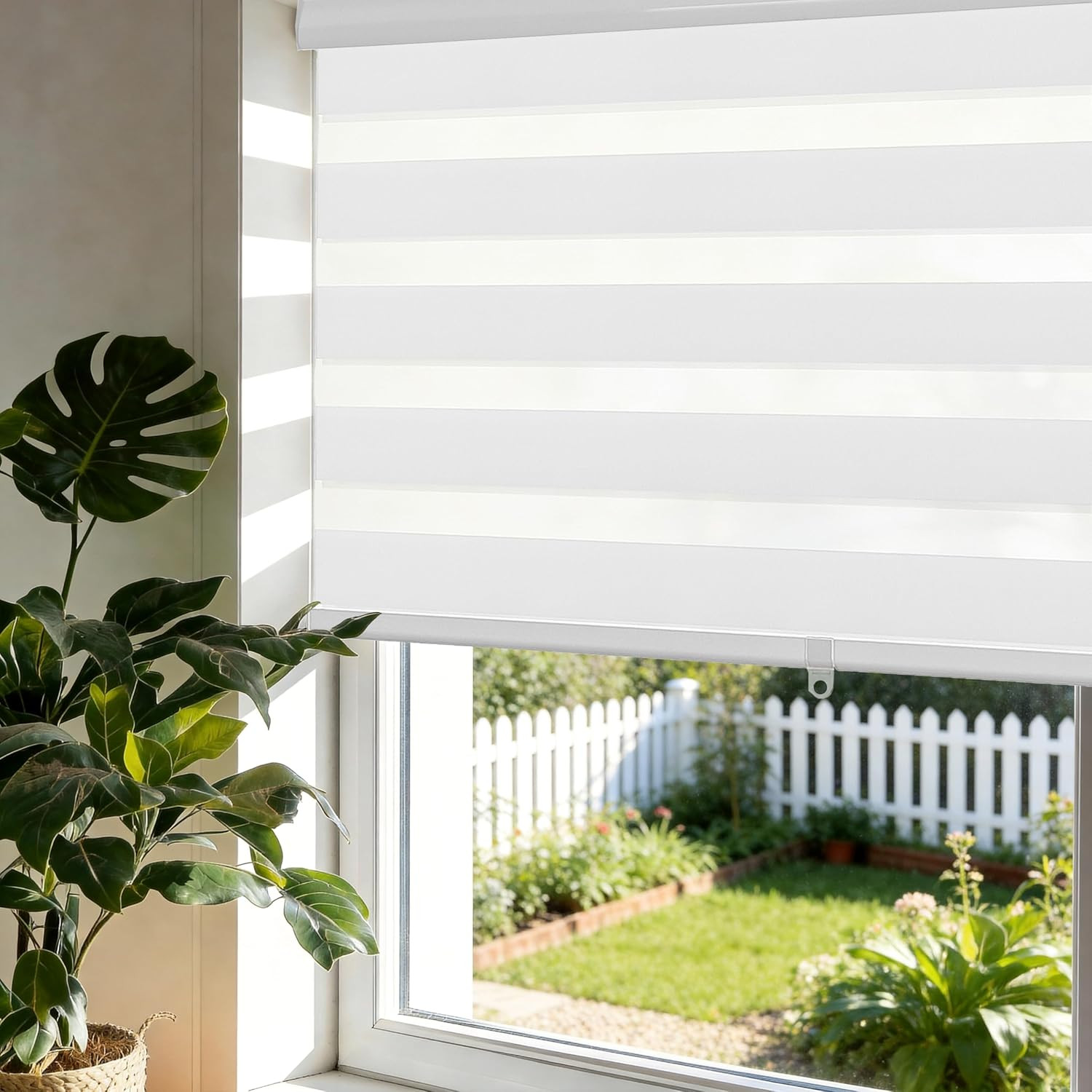 Cordless Zebra Blinds – Light Filtering Roller Shades for Home & Bathroom 32″x72