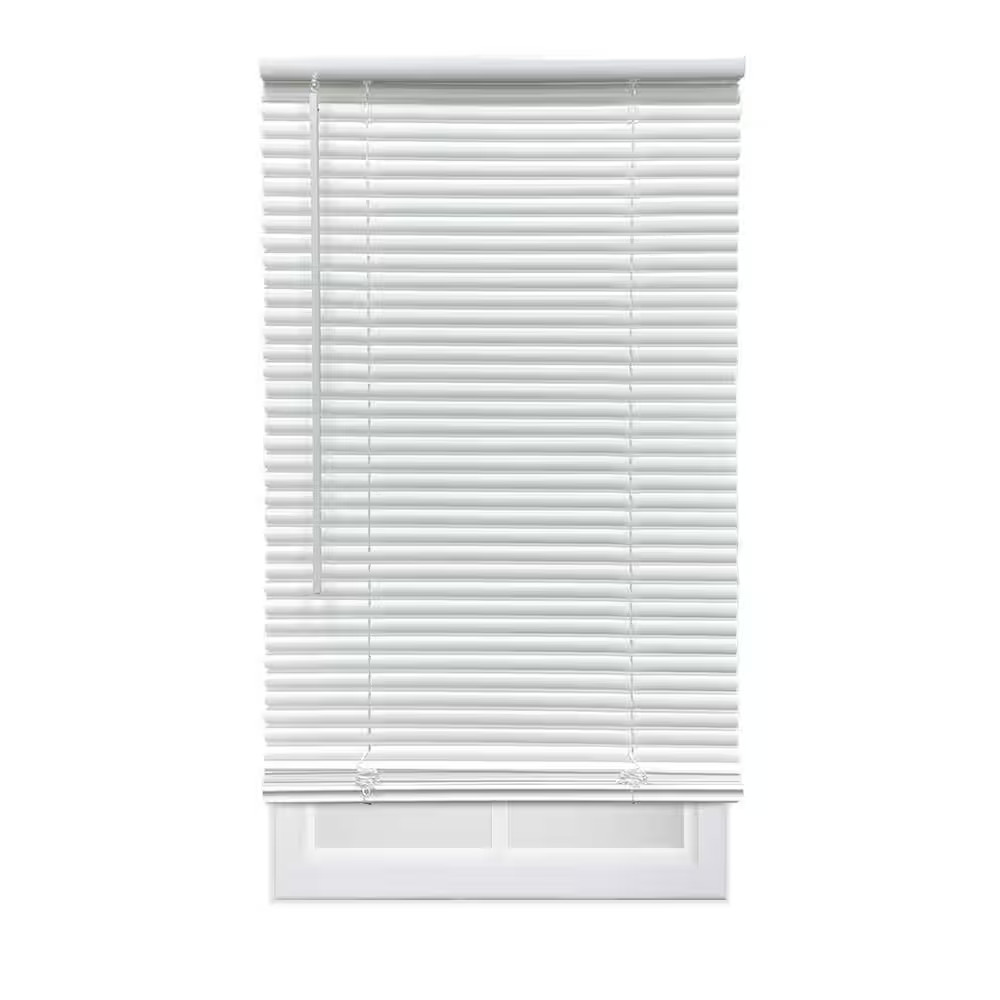 White Cordless Light Filtering Eco Mini Blinds with 1 In. Slats – 27 In. W X 48